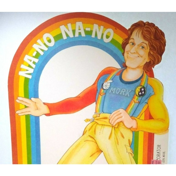 Mork And Mindy Robin Williams 1979 Original Diecut Wall Display Retro Rainbow - Picture 1 of 8
